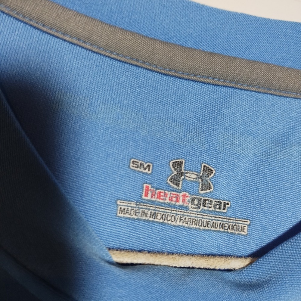 Under Armour Blue‎ Men's Size Sm Small Heat Gear Short Sleeve T-shirt UA - Picture 3 of 5